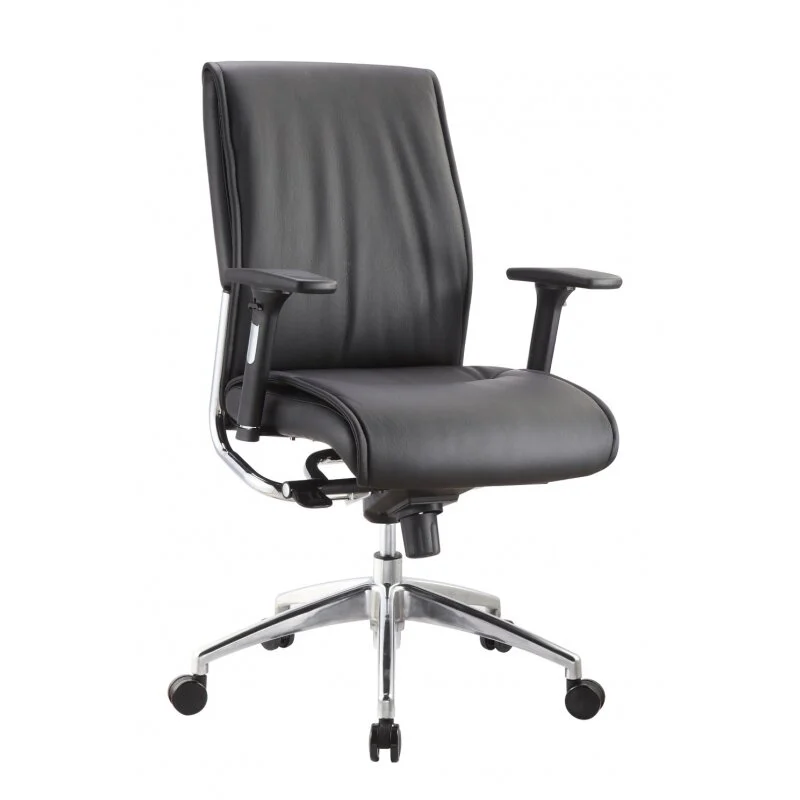 Alto Mid-Back Leather Executive Chair in Black