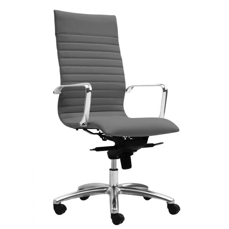 Zetti High Back Leather Executive Chair in Grey
