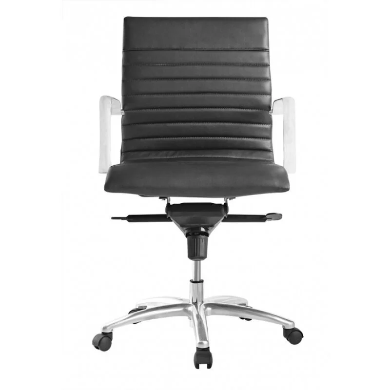 Zetti Mid-Back Leather Executive Chair in Black