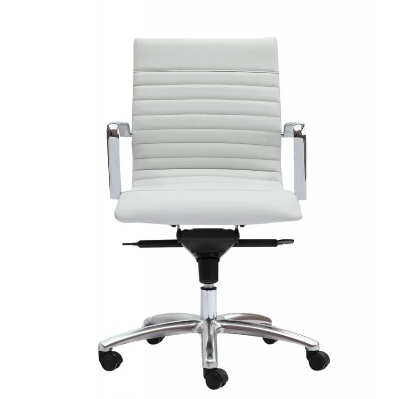 Zetti Mid-Back Leather Executive Chair in White