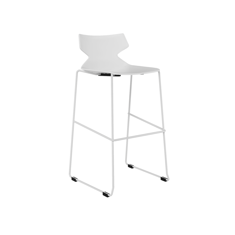 Fly Bar Height Stool in White