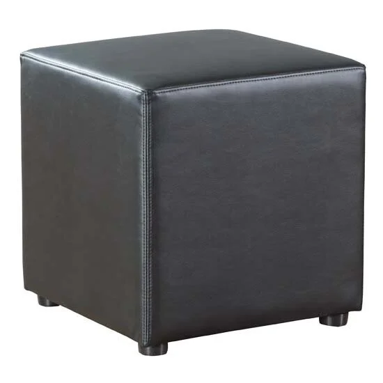 Shapes Cube Seat in Black Bonded Leather
