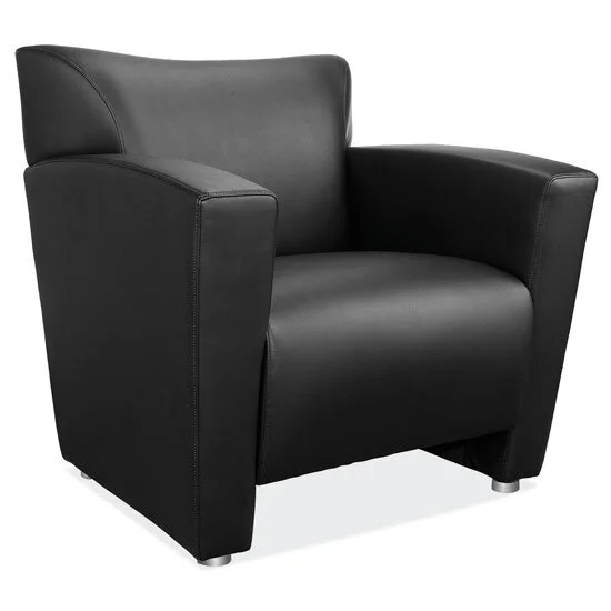 Tribeca Club Chair in Black Bonded Leather