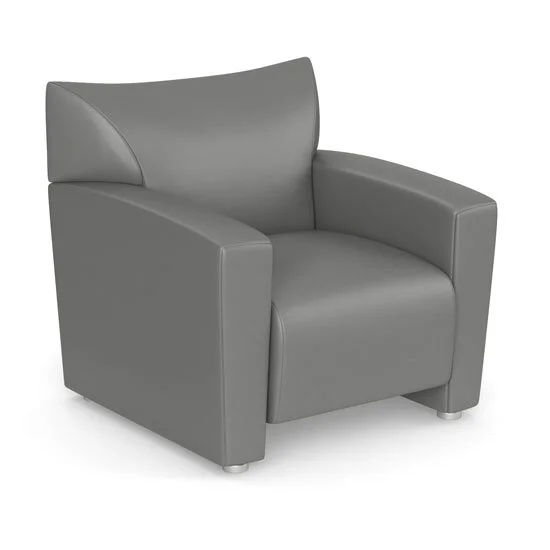 Tribeca Club Chair in Gray Leathertek