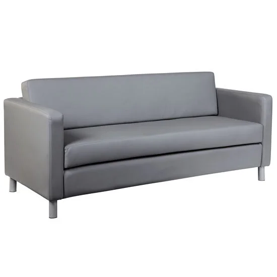 Define Contemporary Sofa in Grey Leather-Soft Vinyl