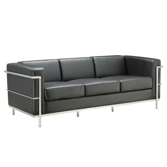 Madison Sofa with Chrome Frame in Block Leathertek