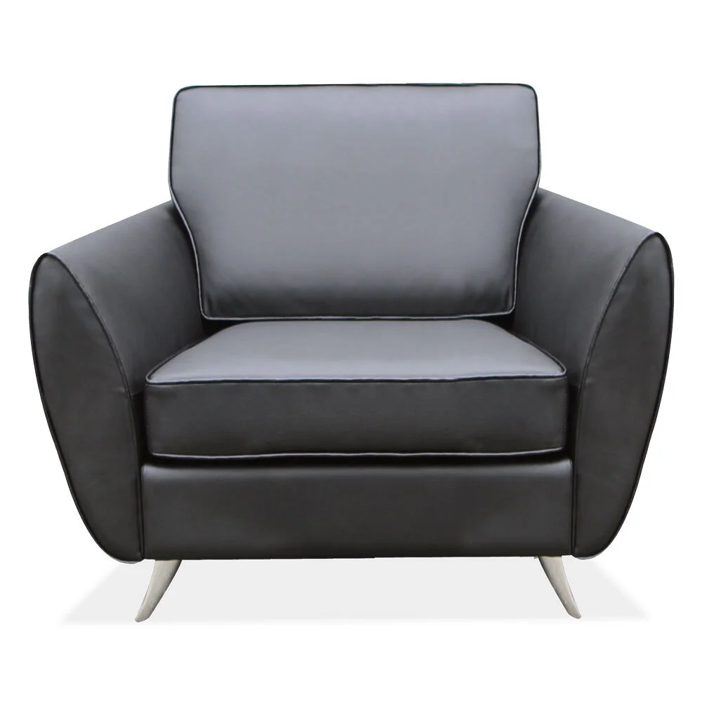 Sterling Club Chair with Brushed Chrome Legs