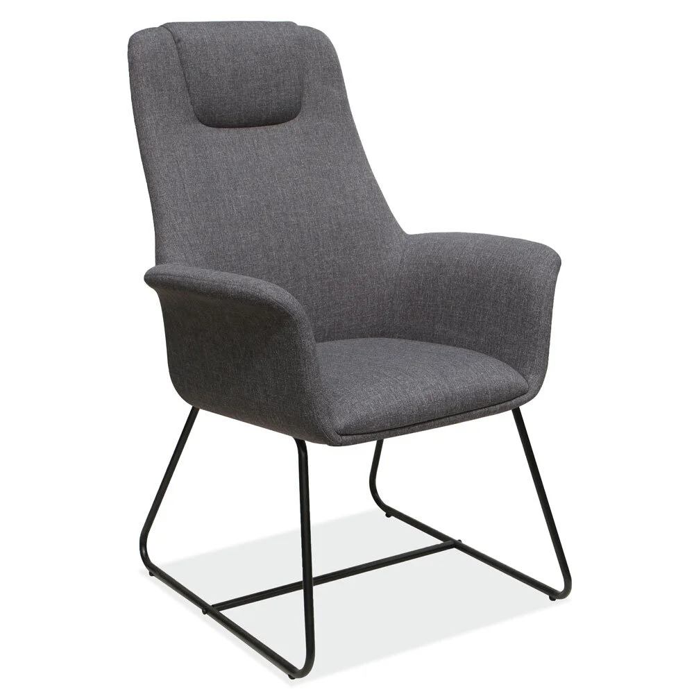 Bolster High Back Guest Chair with Metal Sled Base