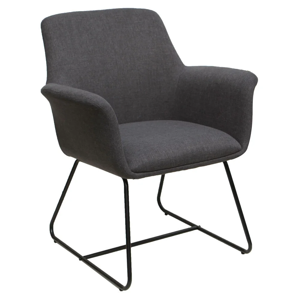 Bolster Mid Back Guest Chair with Metal Sled Base