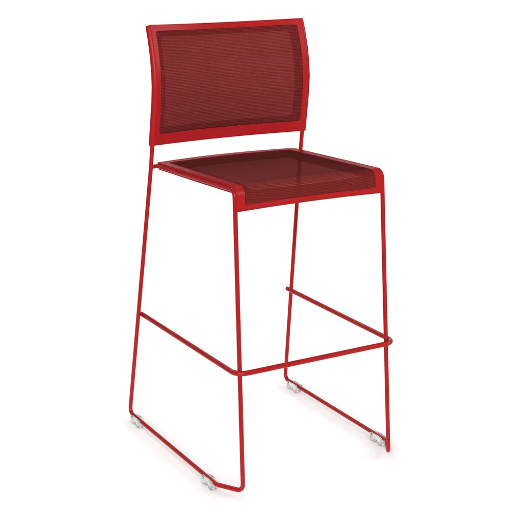 Color Stack Mesh Stool in Red