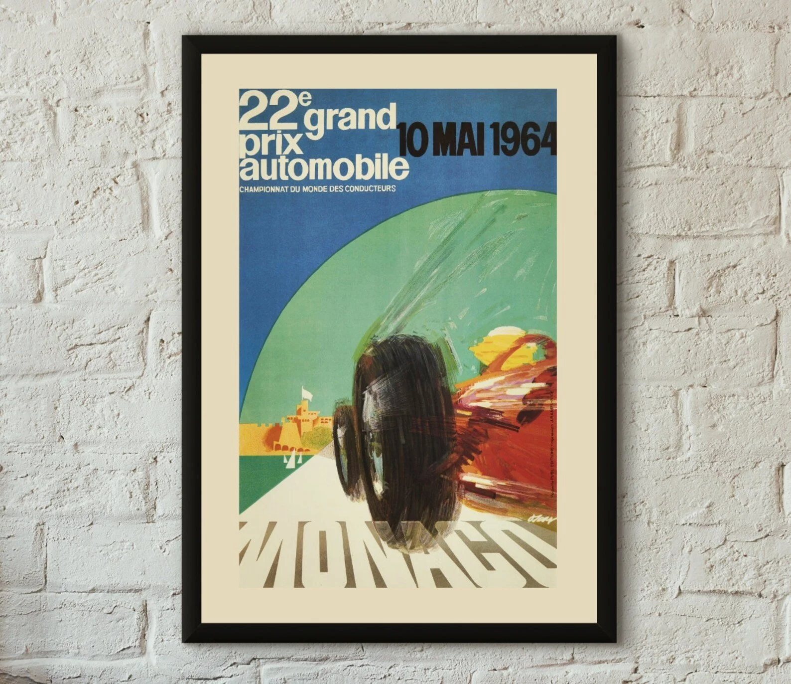 Retro Monaco GP Print - A3