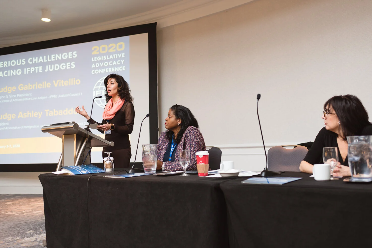  IFPTE Judicial Council 2 President, Judge Ashley Tabaddor, addressing the conference. 