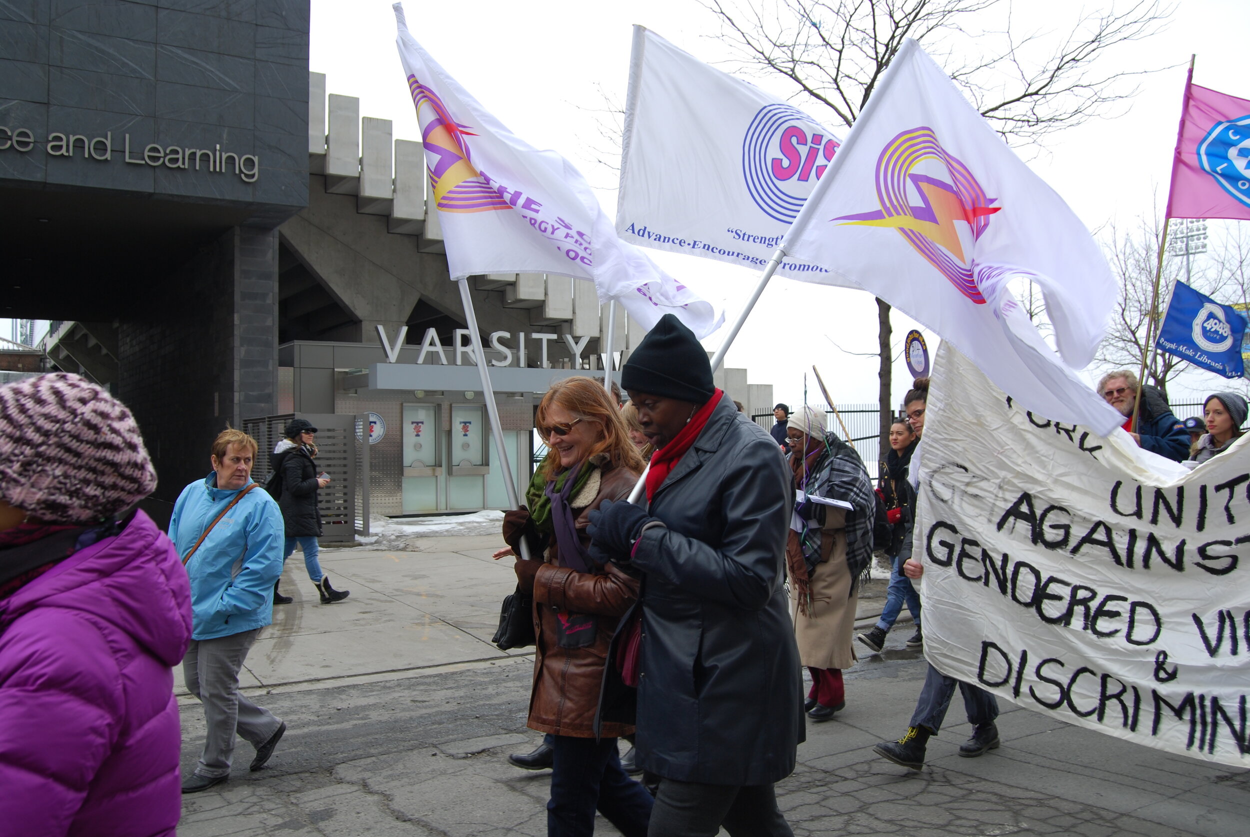 2014 IWD Angela Mungo and Lynn Andrews with SiS flag.jpg