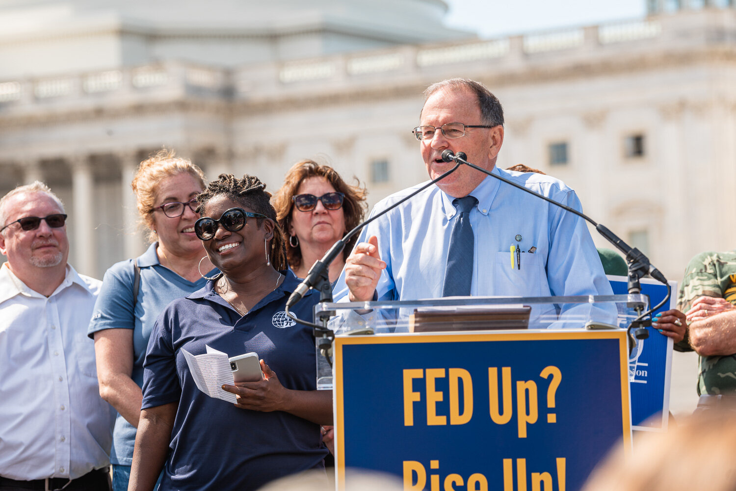  IFPTE International President, Paul Shearon, at a rally in Washington DC 