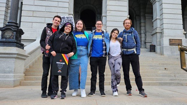  In Denver, NPEU/IFPTE Local 70 members from the ACLU, Revolving Door Project, and the Center for Economic and Policy Research came together to celebrate May Day.   