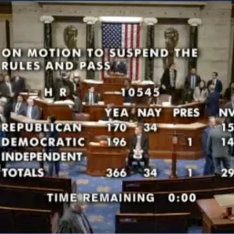 House of Representatives Passes Bipartisan Government Funding Bill By 366 to 34 Margin, Senate Passage and Enactment Expected Friday Night