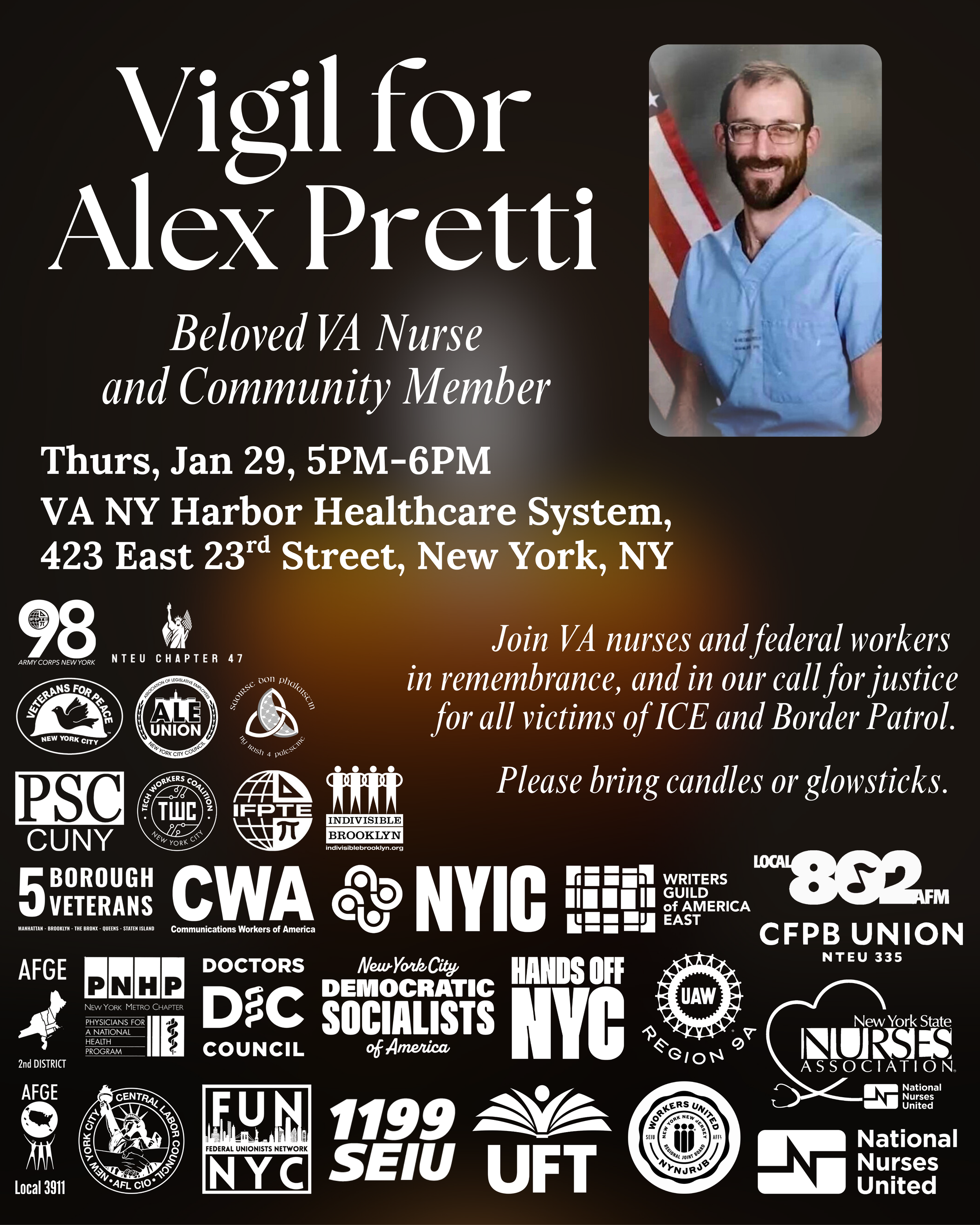 Labor Vigils Across the U.S. for Alex Pretti