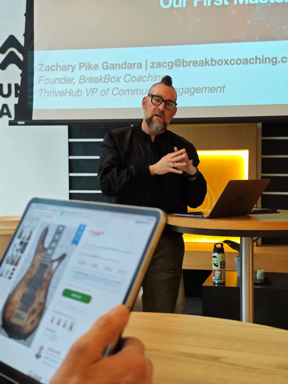 Zac Gandara leading the Entrepreneur Friends MasterMind at Columbia Bank