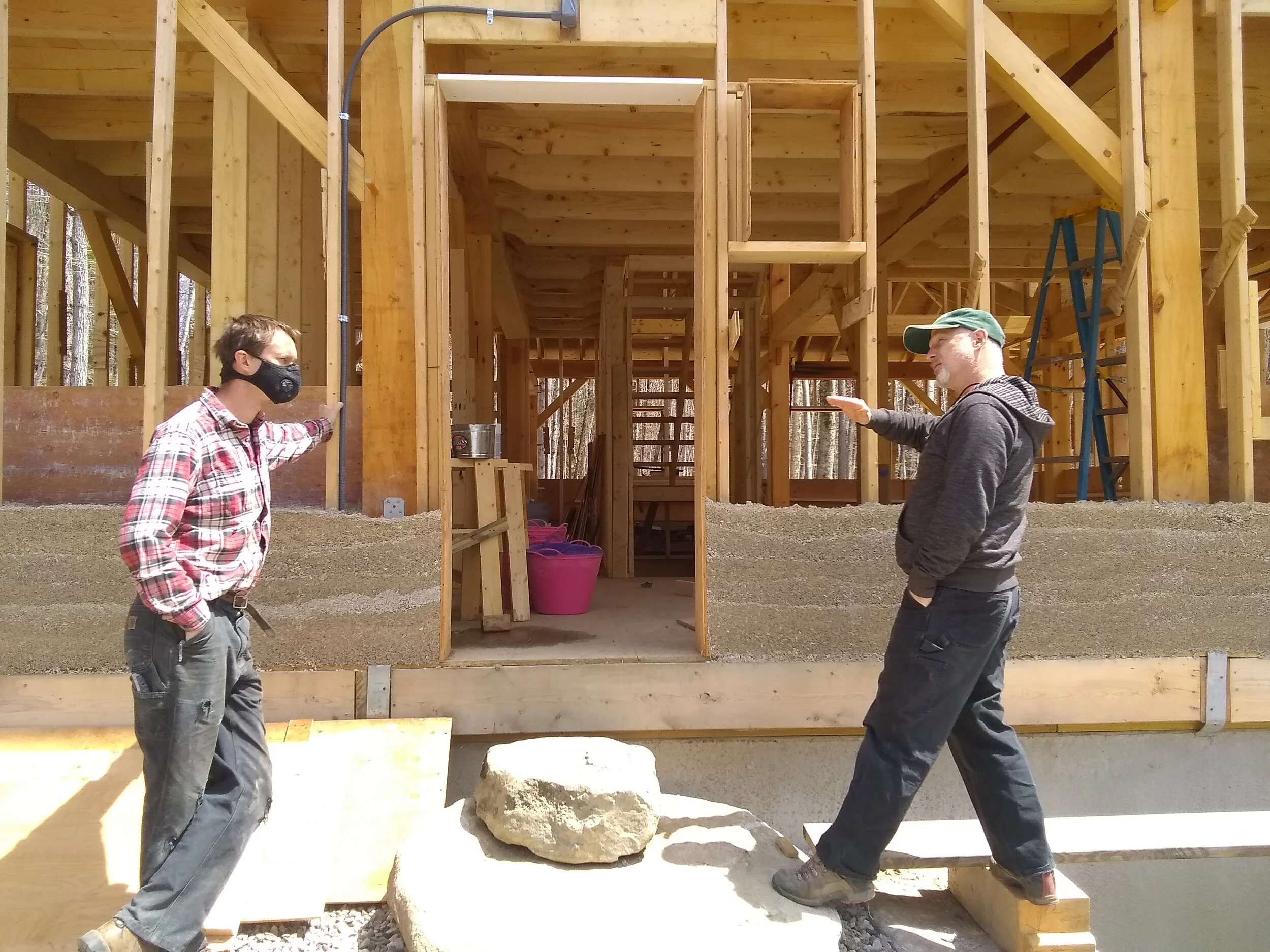 HempStone consultation - Tom and Shelby disucss the finer points of hempcrete installation