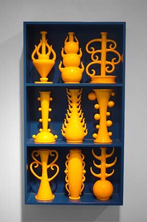 YELLOW IN BLUE VESSEL DISPLAY