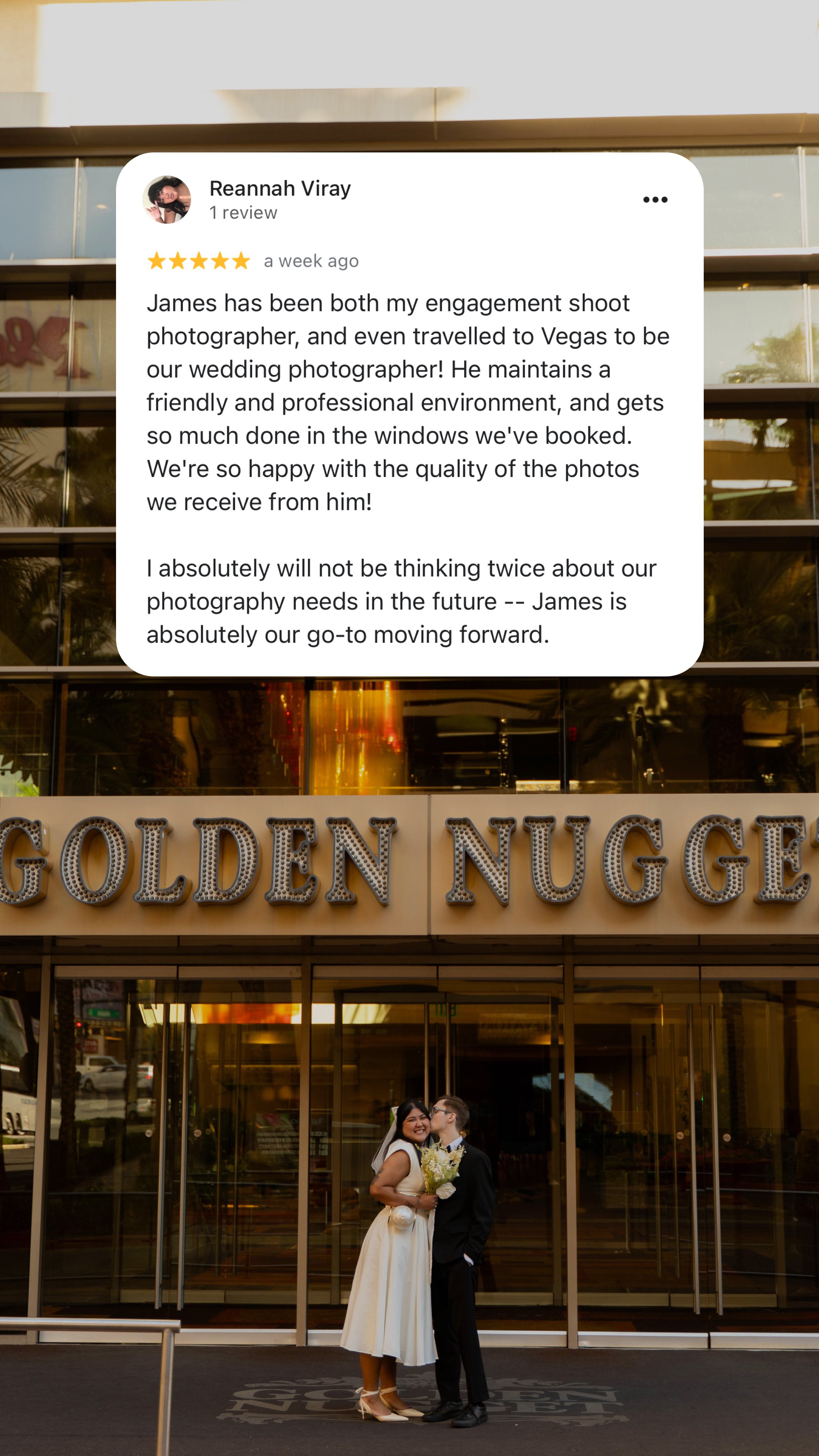 Review from couple for Los Angeles wedding photography