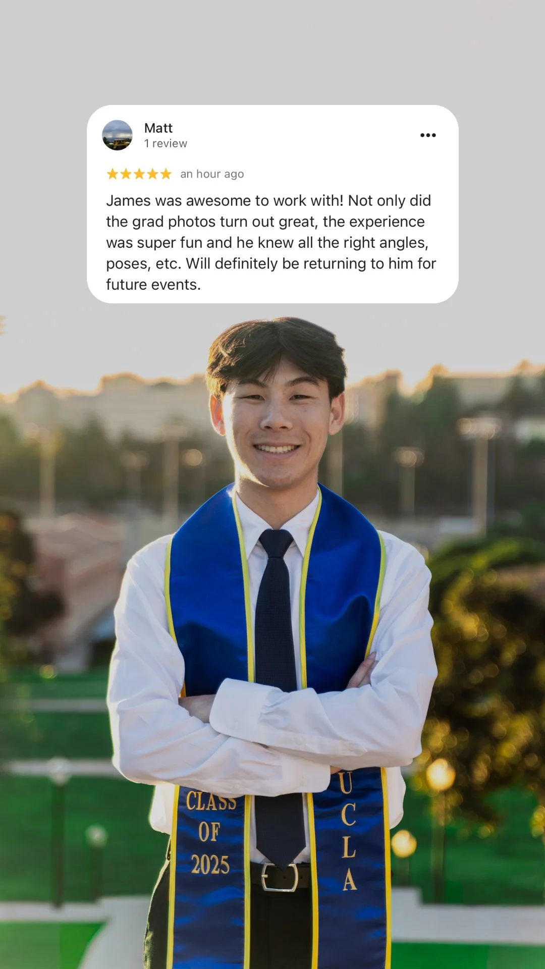 Review for experience with UCLA graduation photographer