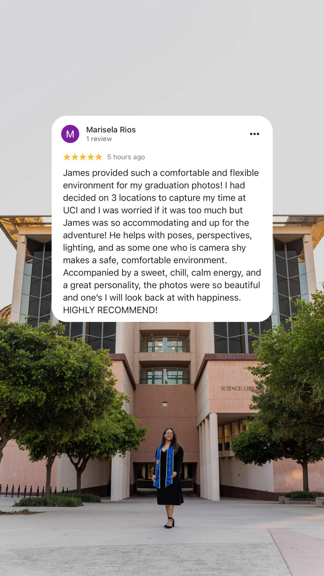 Review for experience with UCI graduation photographer