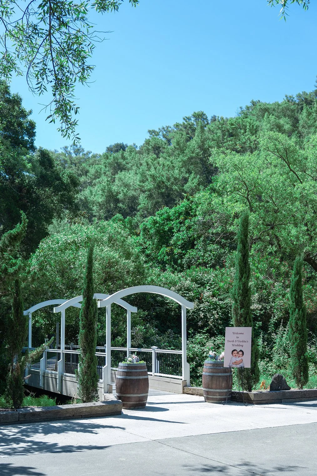 A ceremony site entrance is shown for Redwood Canyon wedding photography.