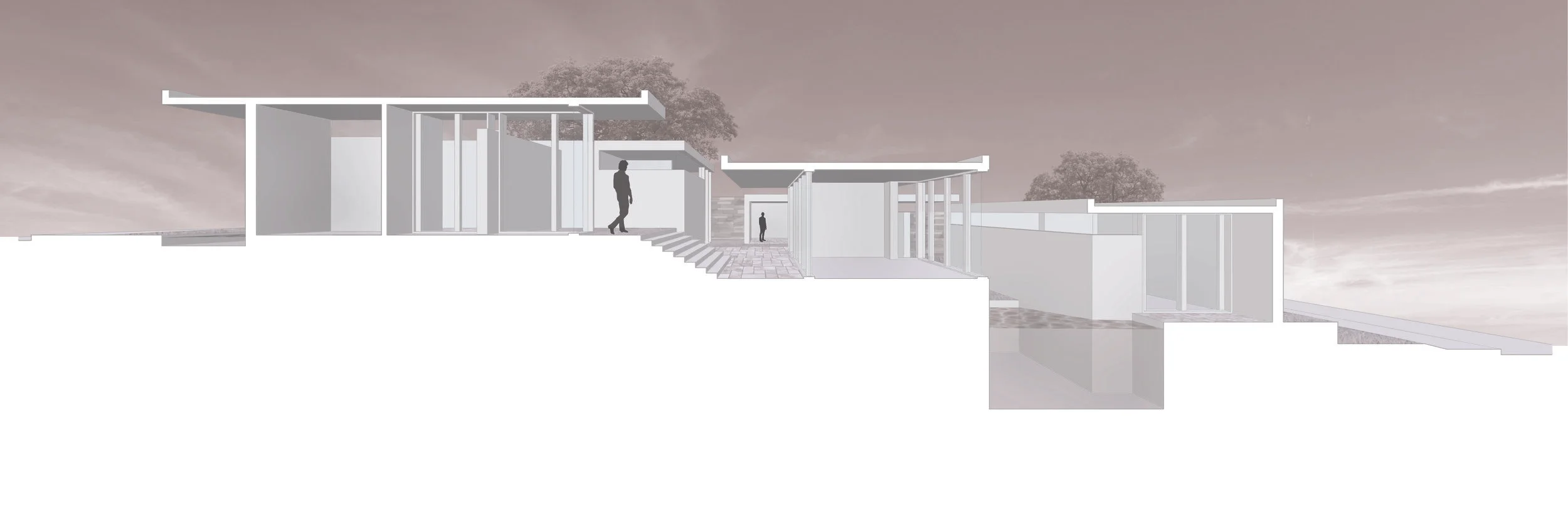  NORTH/SOUTH RENDERED SECTION   Autocad, Illustrator, and Photoshop  