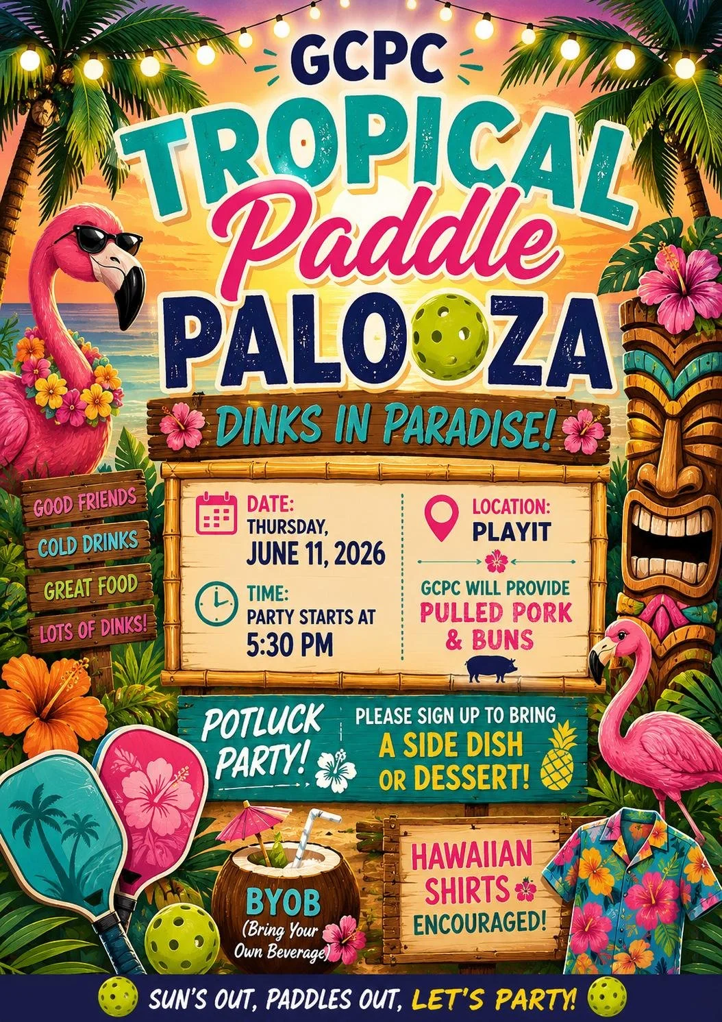 Tropical Paddle Palooza Party