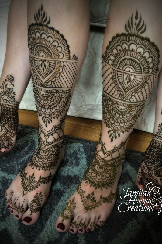 full bridal leg and feet henna