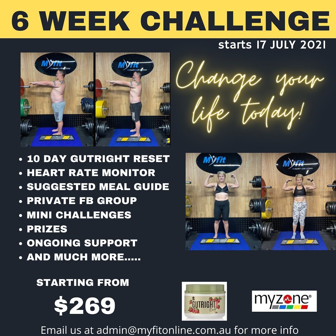 📣SPOTS ARE ALMOST FILLED! 

New 6 Week Challenge kicking off 17th July! 

We will  be starting the challenge with the @atpscience.au GutRight 10 day reset and of course we will be using our @myzonemoves Heart Rate Monitors 😍

You will also get - 
✅