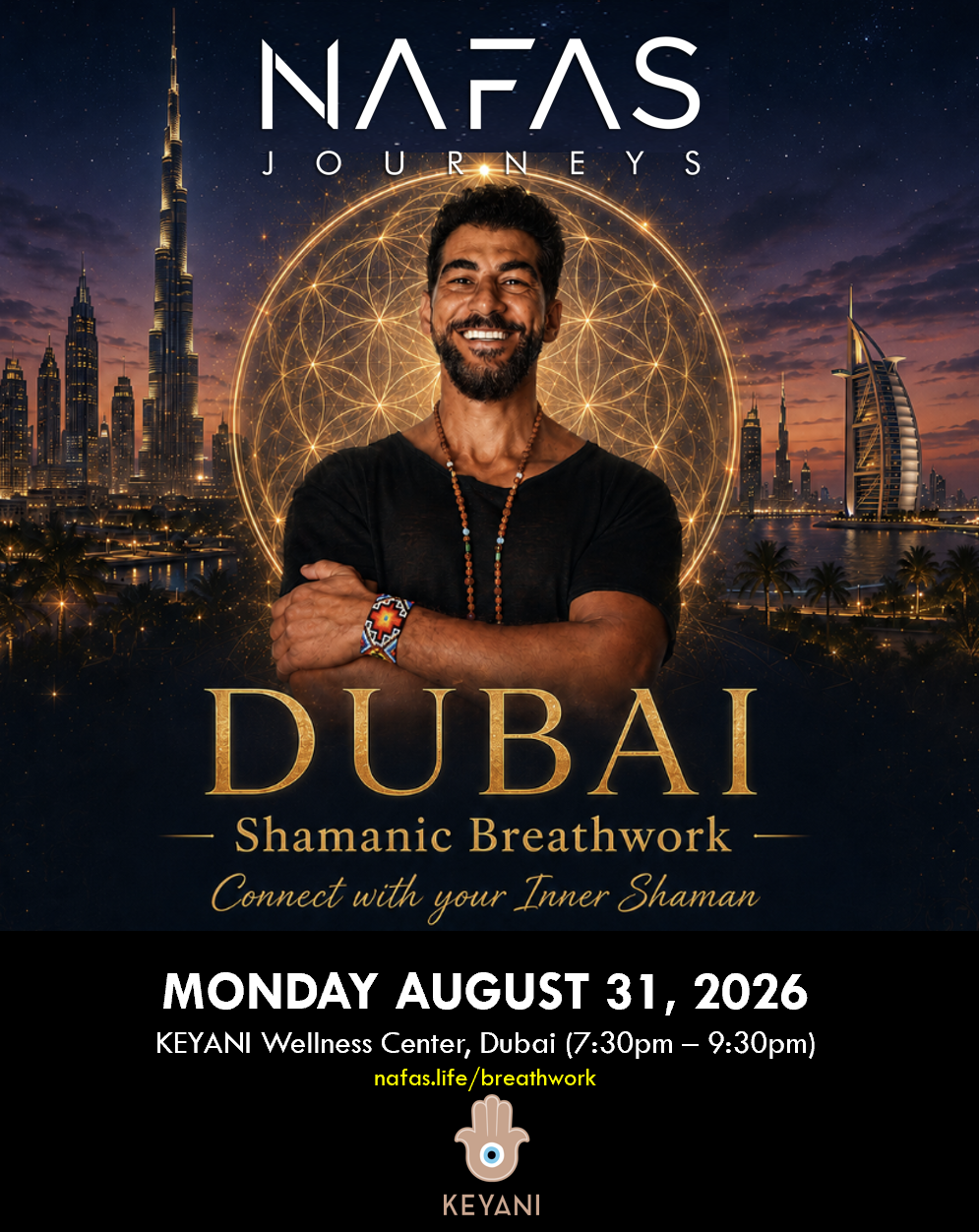 MONDAY AUGUST 31, 2026 (DUBAI LIVE) 7:30pm - 9:30pm