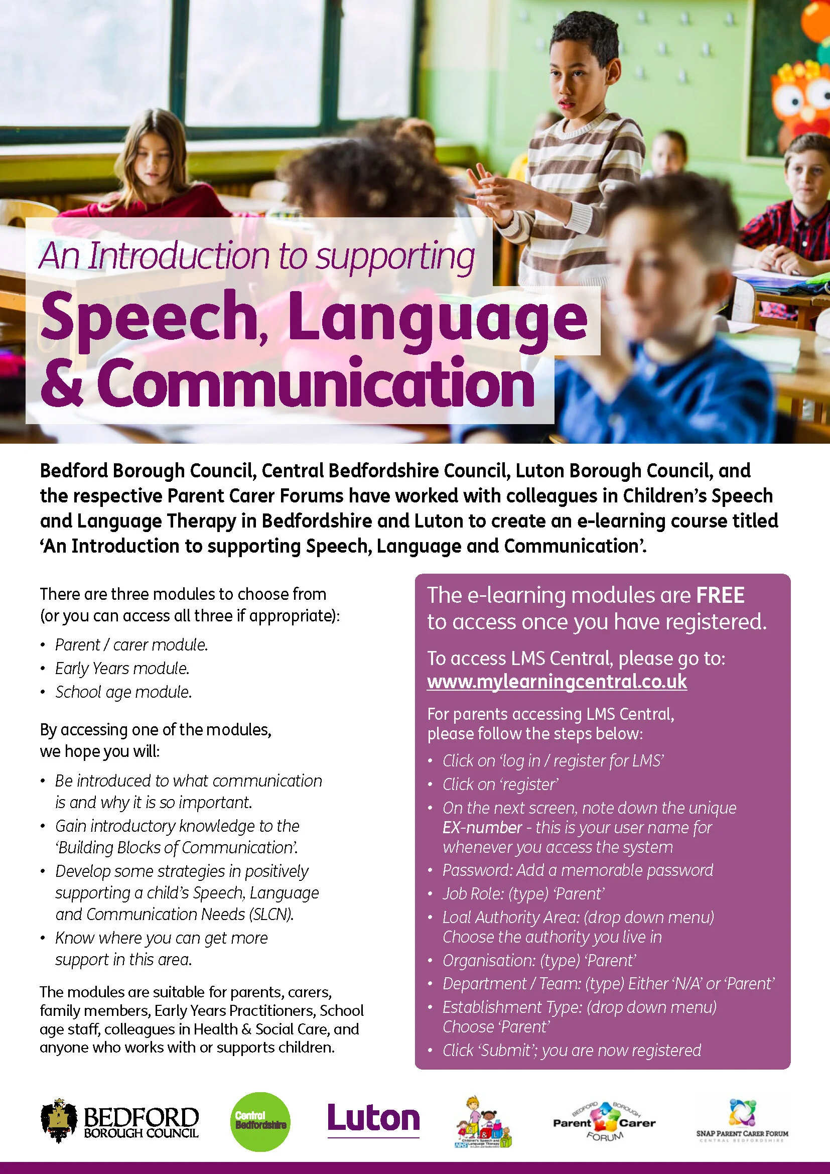 New FREE elearning: An Introduction to Speech, Language & Communication