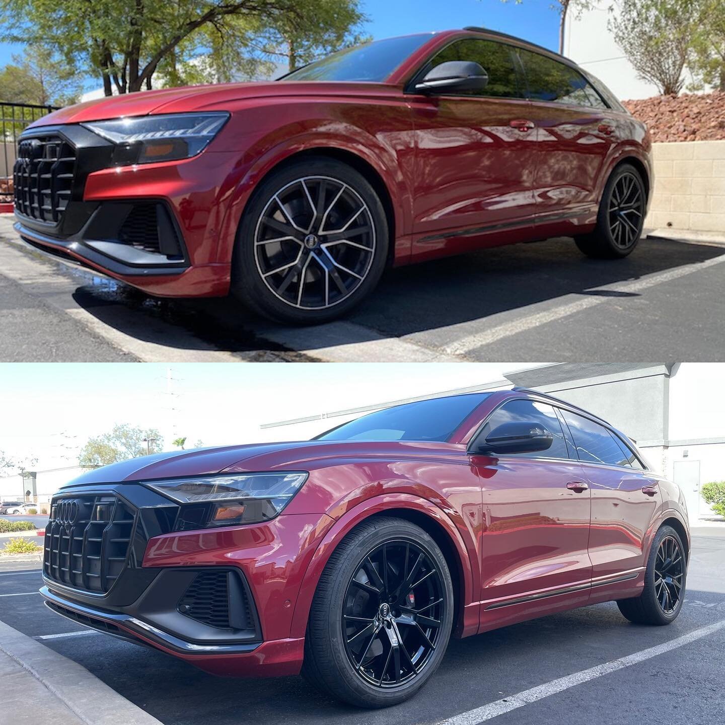 Before ⬇️ After
Powder coated wheels gloss black on this Audi SQ8 🔥🔥