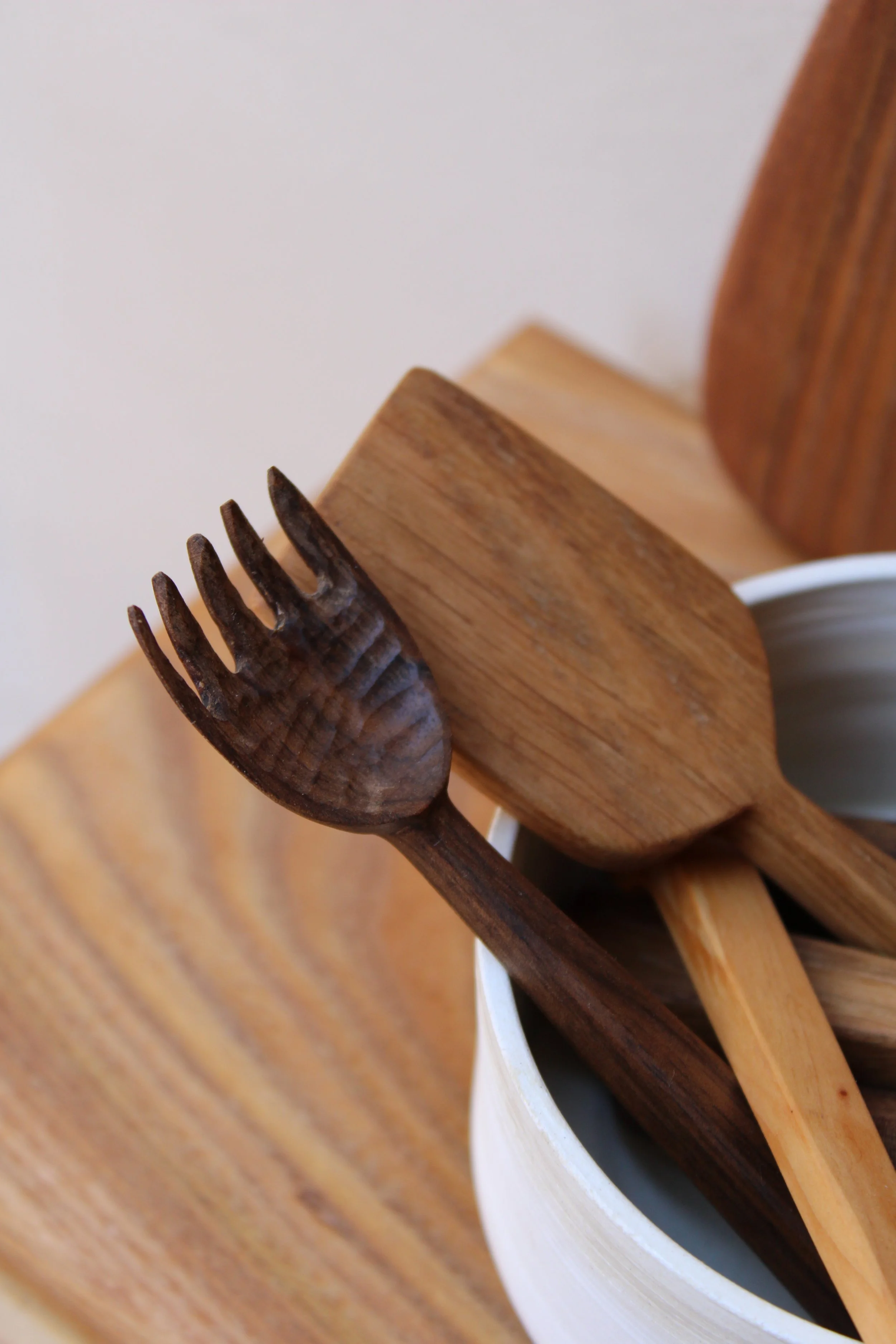 Petite fourchette noyer