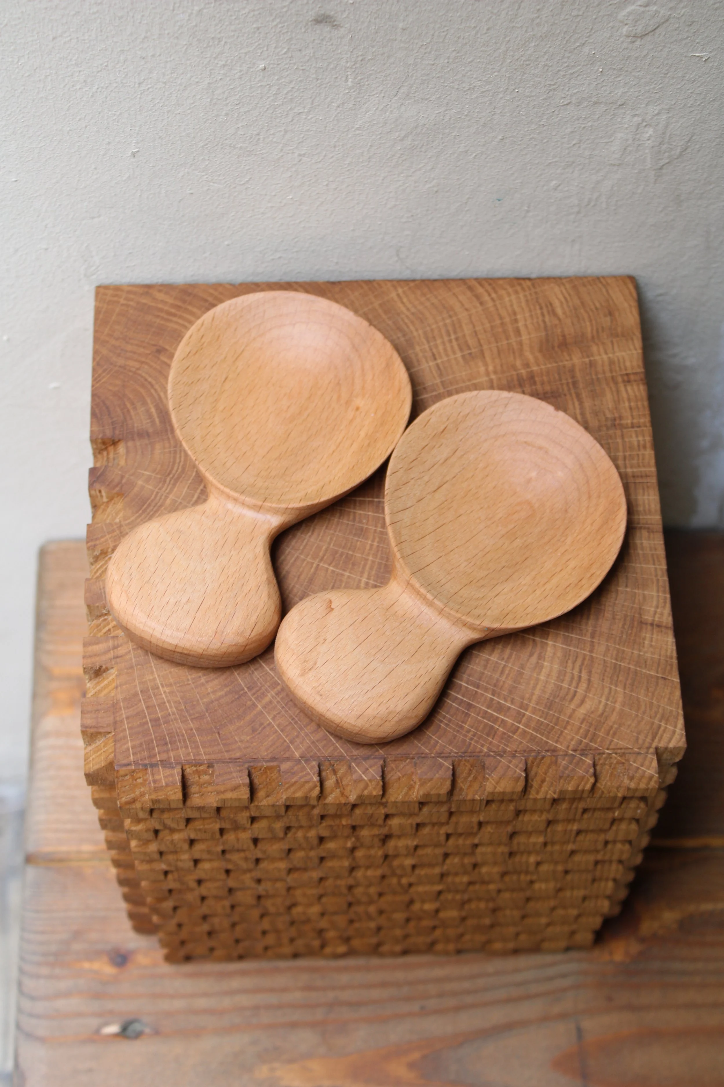 Cuillères à riz hêtre