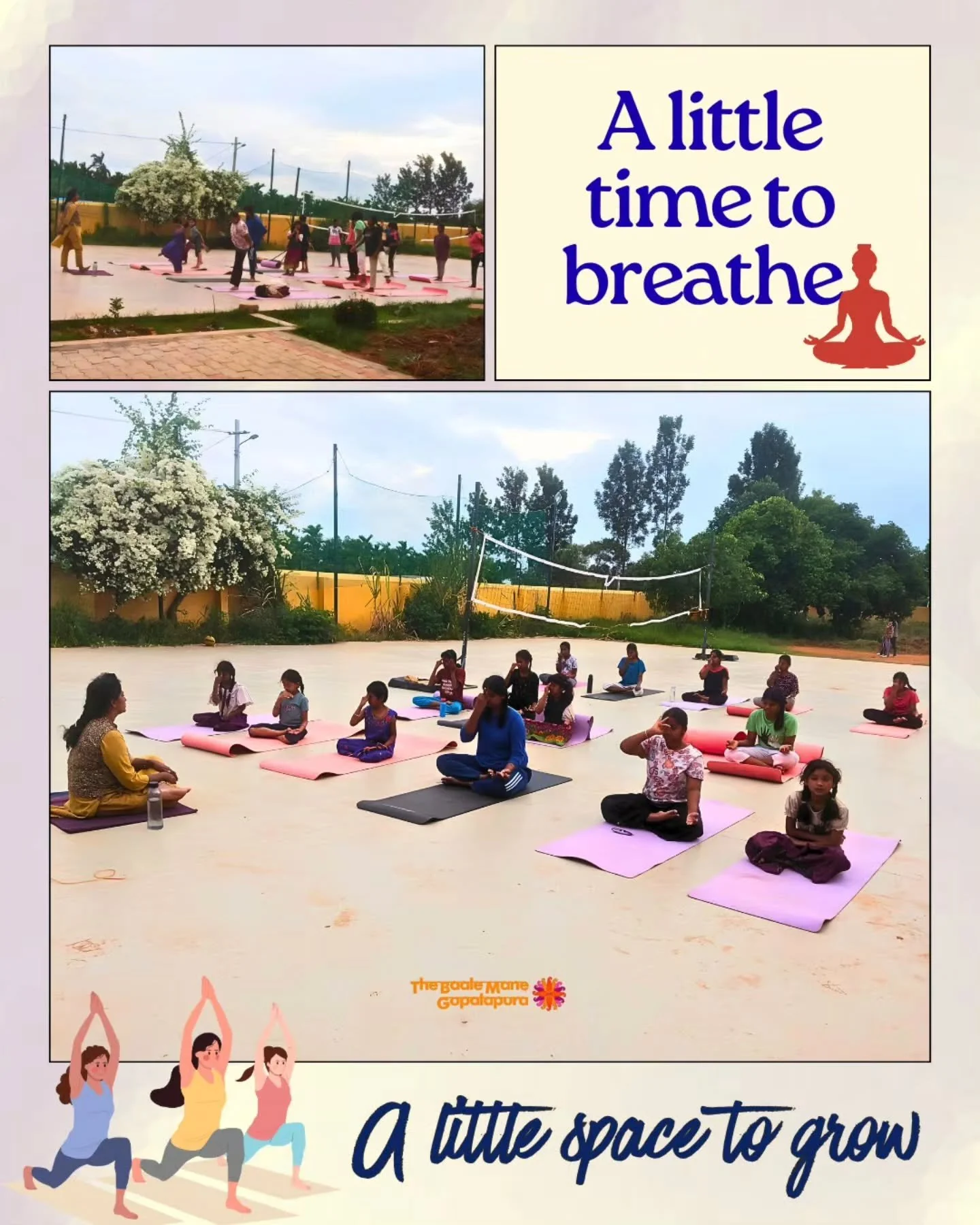 At Baale Mane, yoga is part of the girls&rsquo; regular routine&mdash;not just a class, but a chance to slow down, breathe and reconnect with themselves. 🧘🏽&zwj;♀️ With a yoga trainer visiting each week, the girls learn and practise different asana