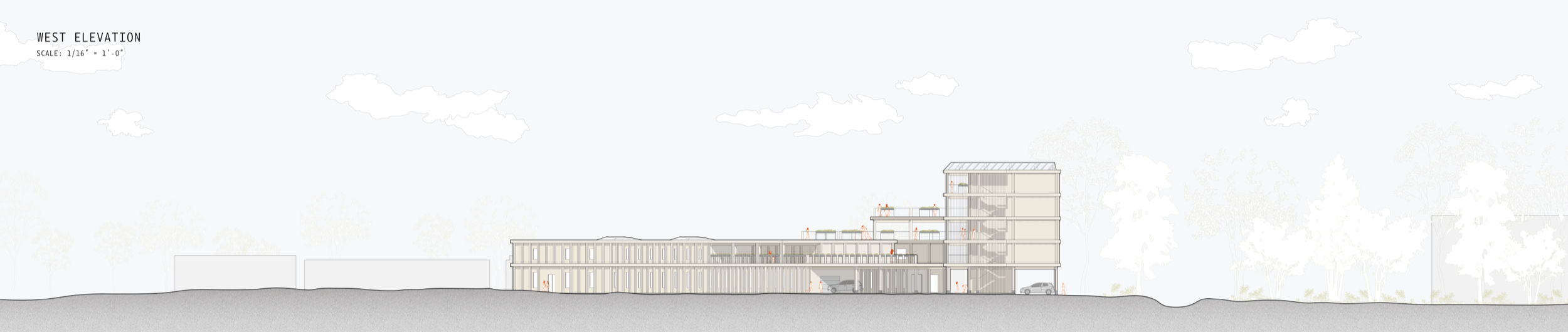 WEST ELEVATION (CURB CUT VIEW)