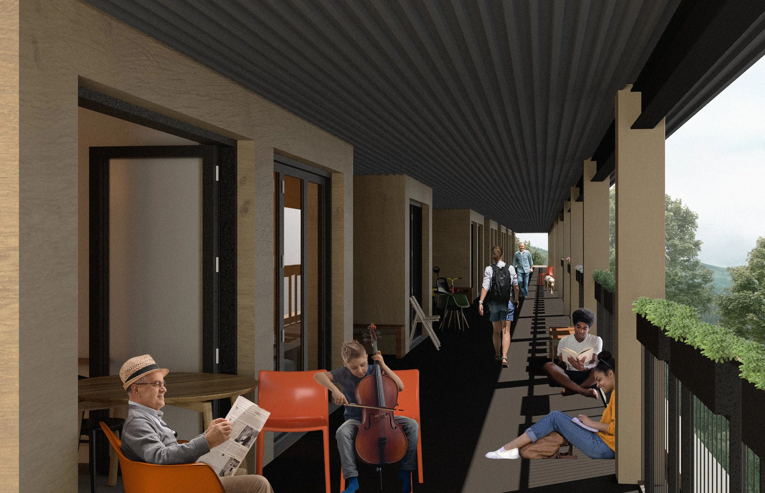 HOUSING HALLWAY PERSPECTIVE