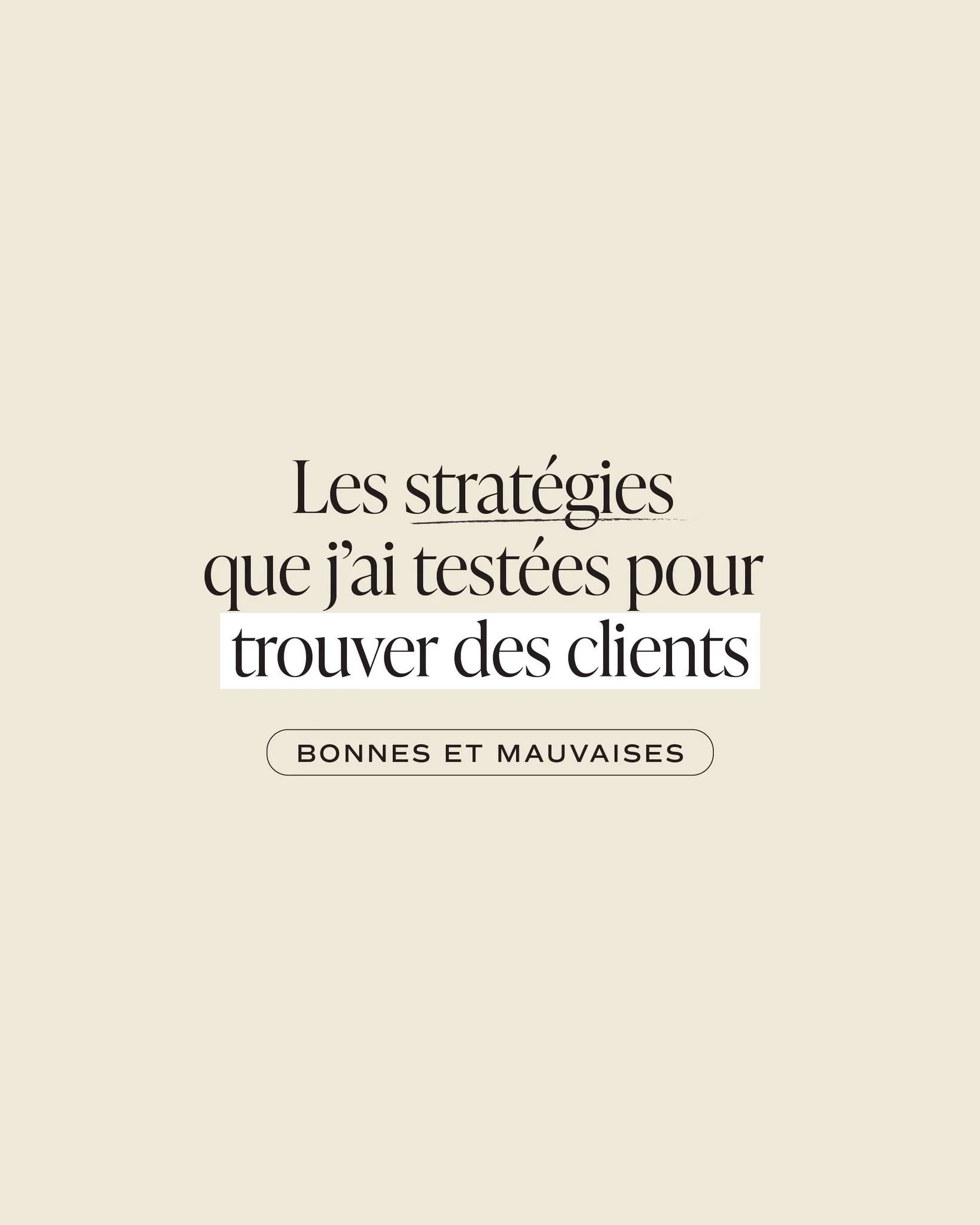 Ces derni&egrave;res ann&eacute;es, j&rsquo;ai test&eacute; pas mal de choses pour trouver des clients en tant que graphiste freelance : prospection, &eacute;pingles Pinterest, articles de blog, projets fictifs, posts Instagram, etc.

Certaines strat