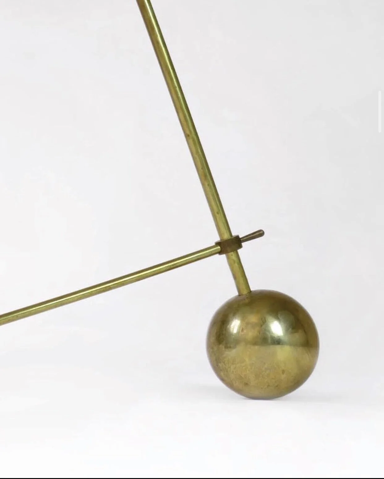 Italian Mid Century Standing Floor Lamp Single White Brass 4434 | brass frame base