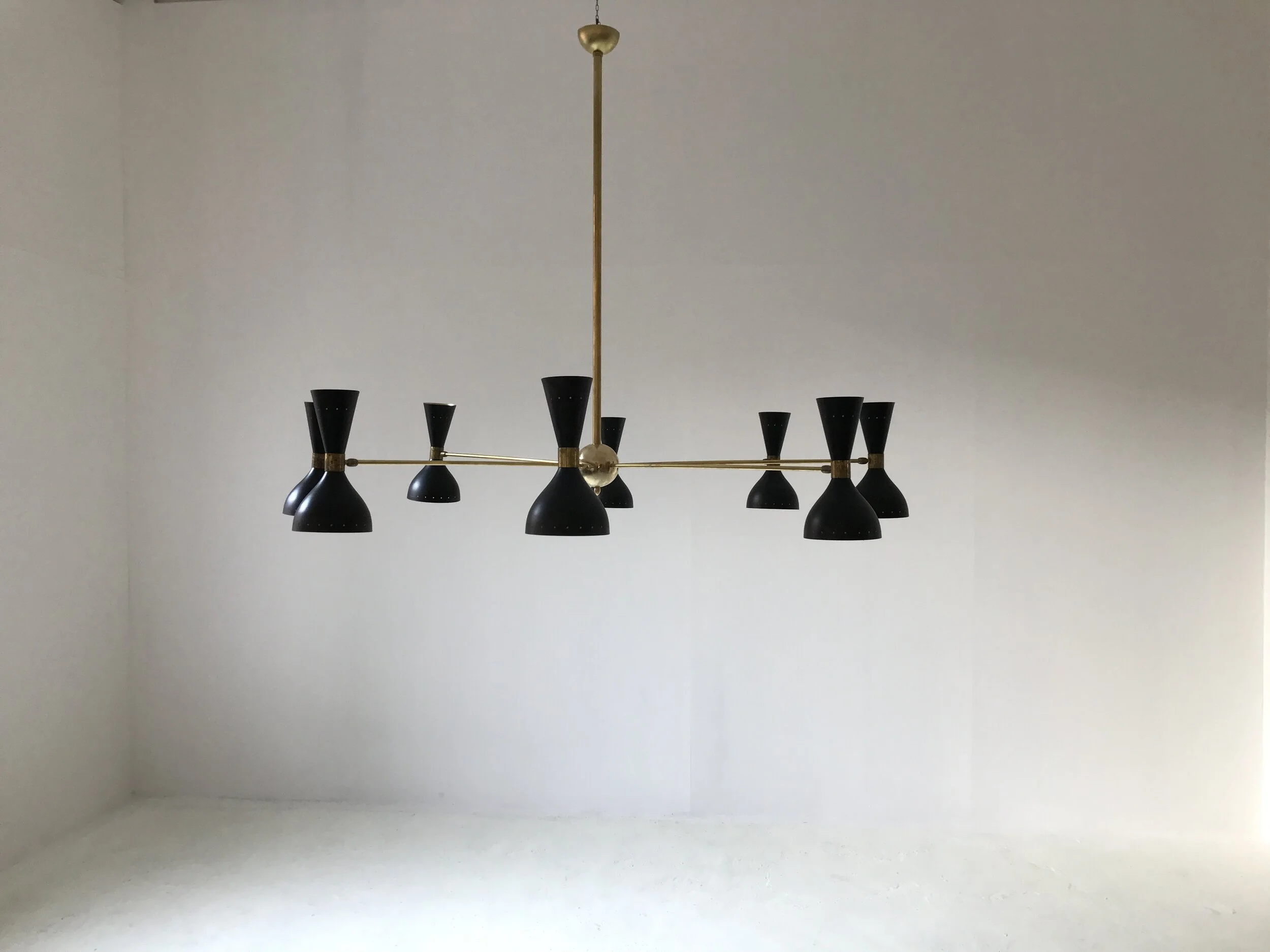 Italian Mid Century Lighting | Mid Century sputnik chandelier 4123 front view