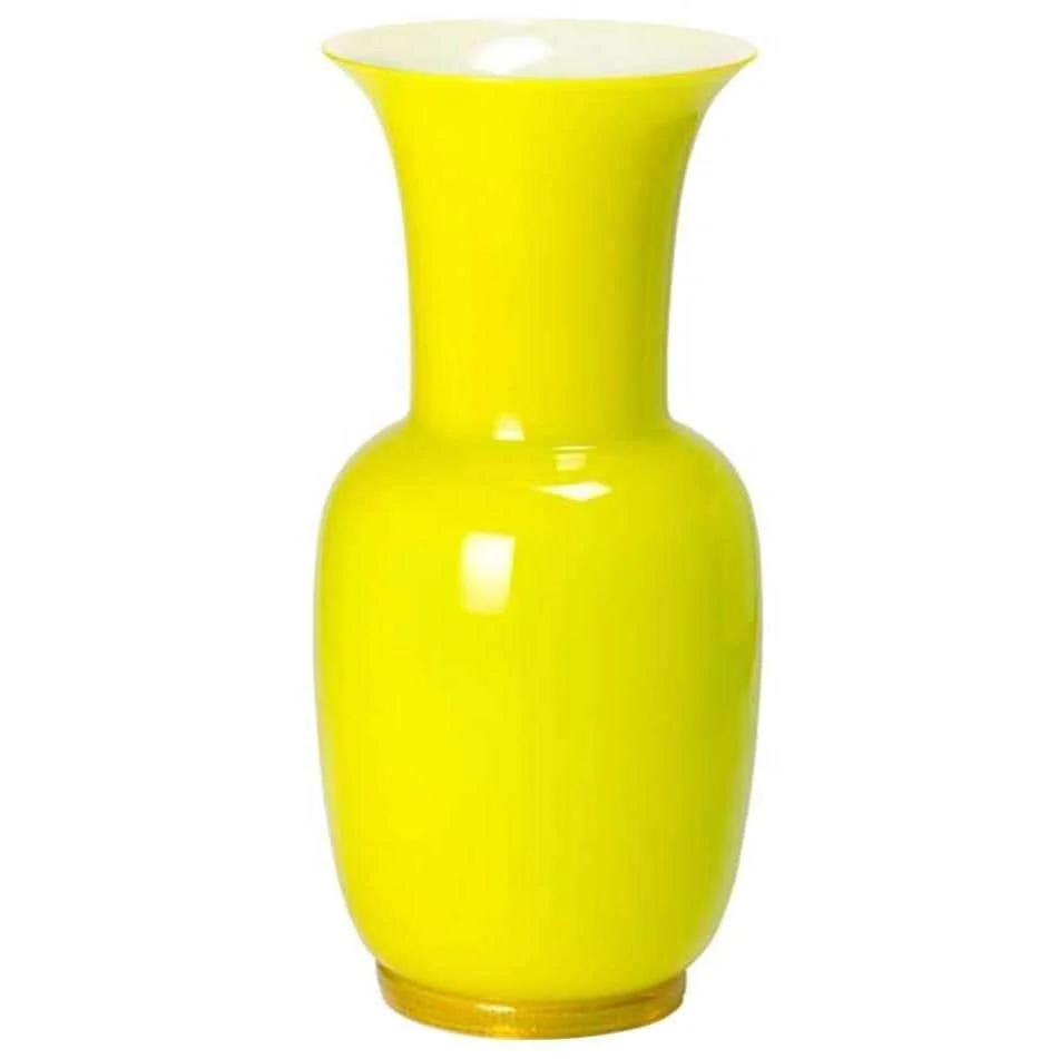 Venini Opalini Glass Vase Yellow Murano Glass 2235 | main image