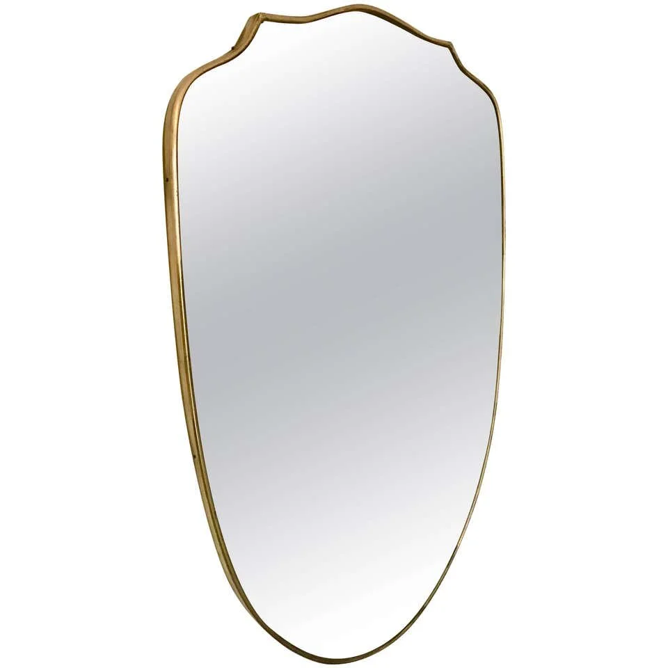 Italian Vintage Brass Frame Mirror 2232 | main image