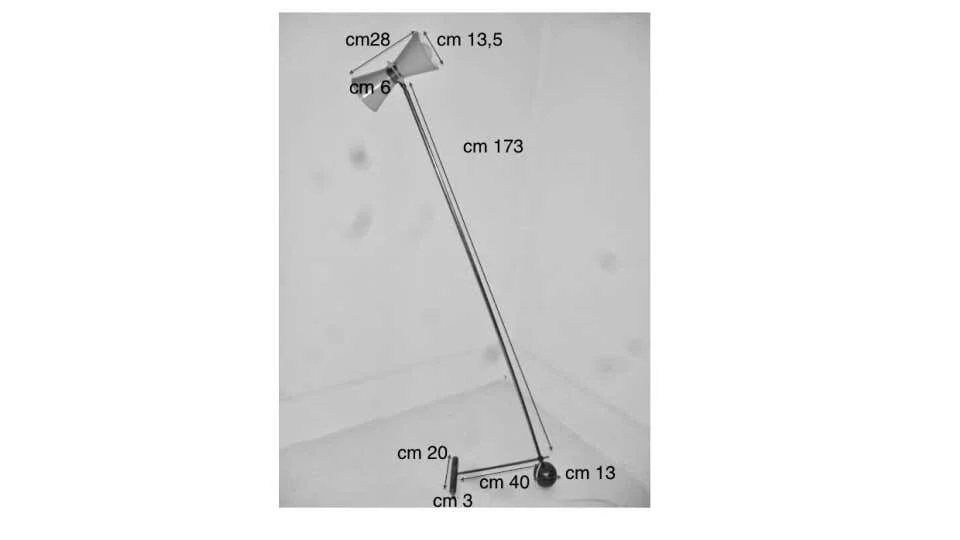 Italian Mid Century Style Floor Lamp Brass frame Red Shade | sizes