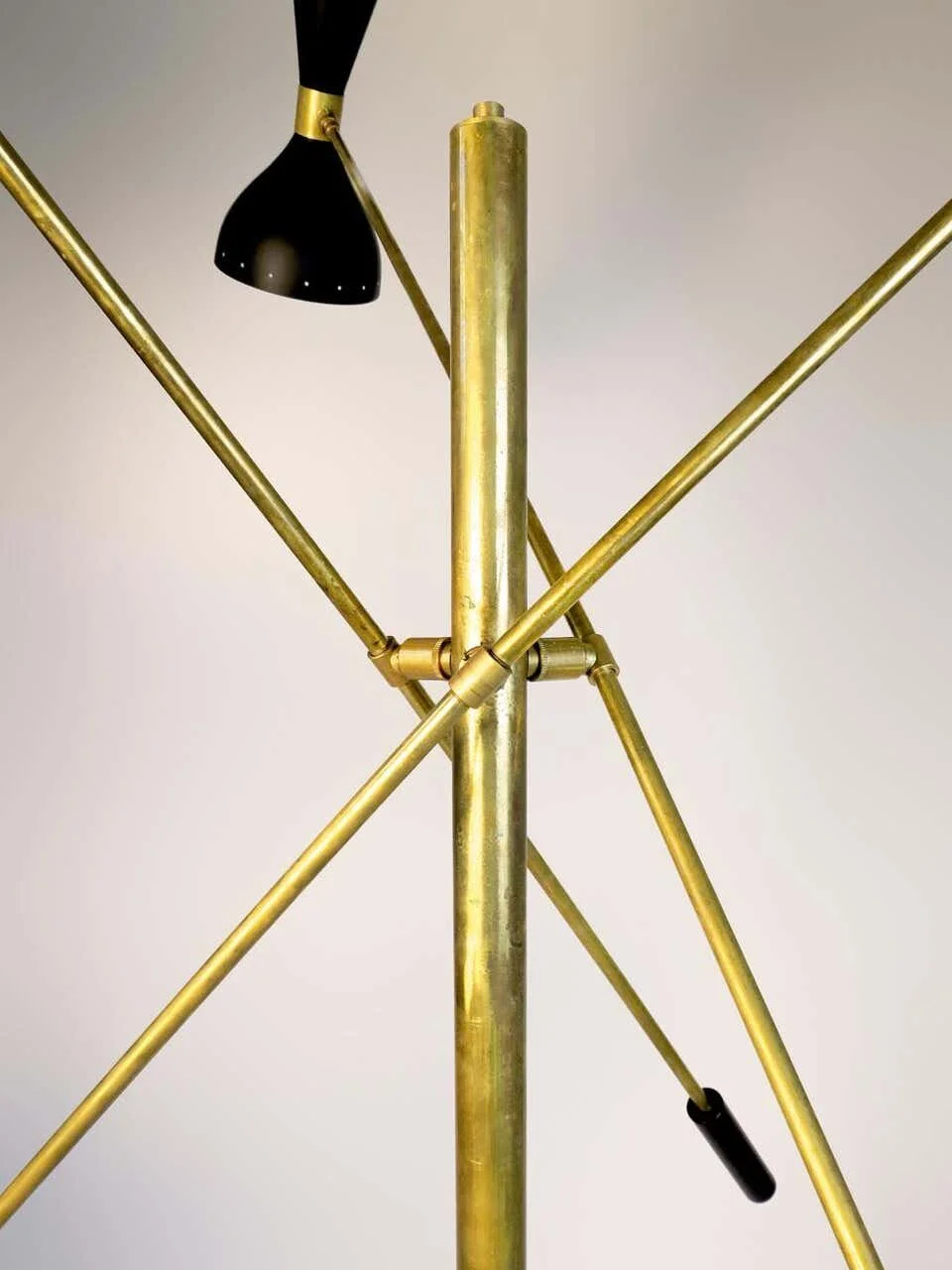 Italian Three Arms floor lamps black with marble base 4430 structure brass