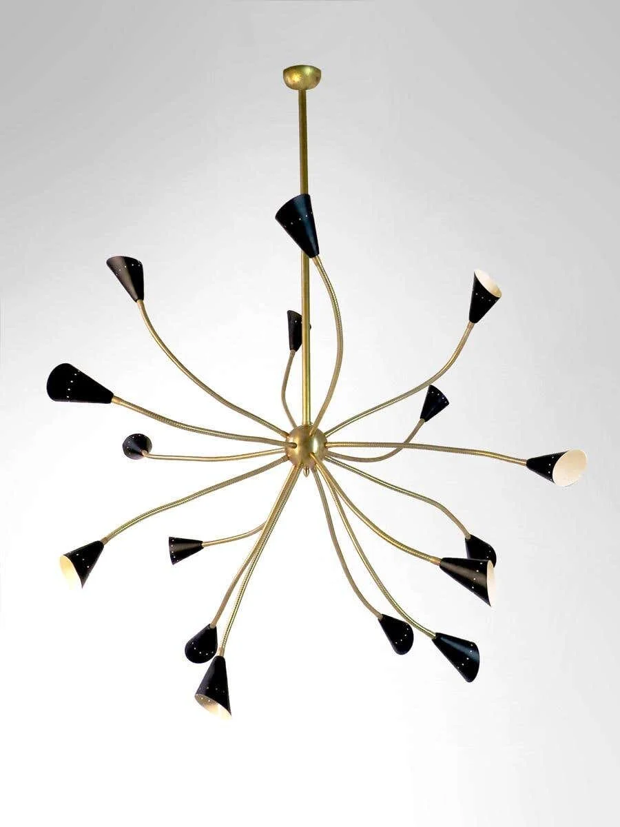 Medusa Mid Century Italian Chandelier 4426 Brass  main image