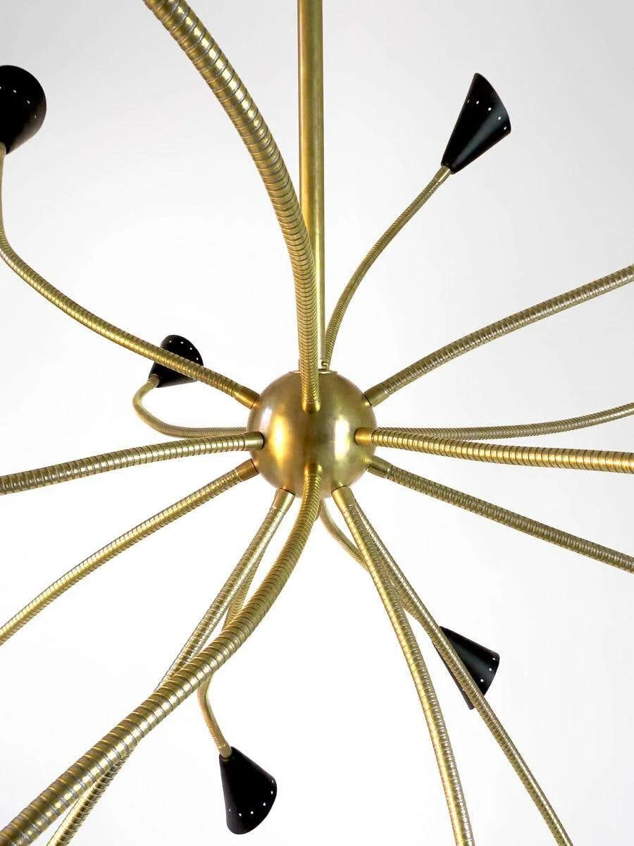 Medusa Mid Century Italian Chandelier 4426 Brass detail