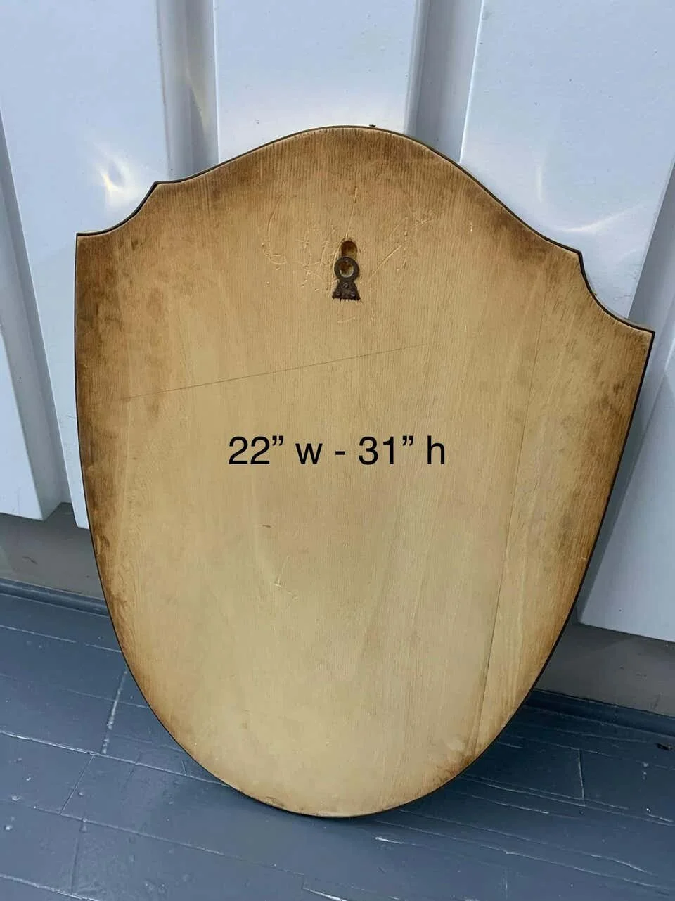 Italian Mid Century Brass Frame Mirror Shield 4383 | back panel